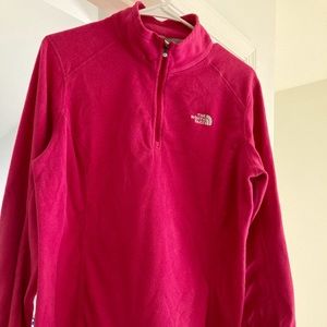 The North Face quarter zip fleece hot pink